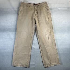 Vintage 90s Anchor Blue Baggy Pants Mens 33 Khaki Beige Wide Leg Skater *Flaw*